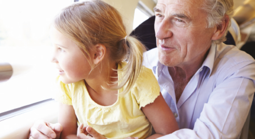 Grandfather with his granddaughter