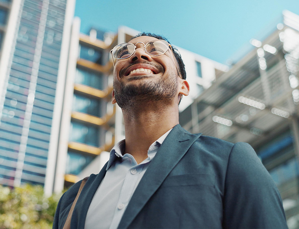 A man smiling