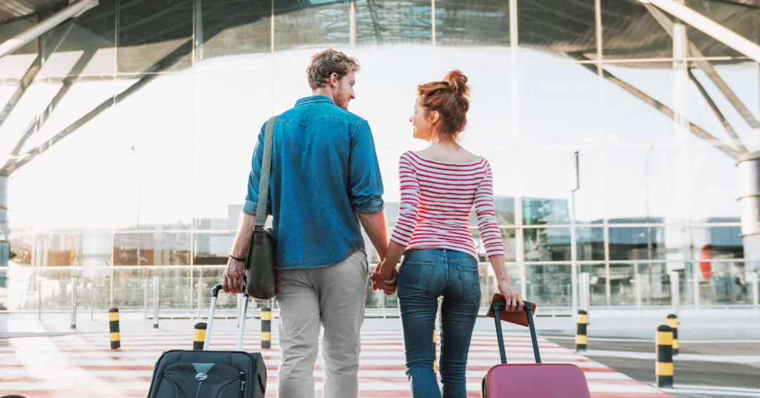 A couple at the airport